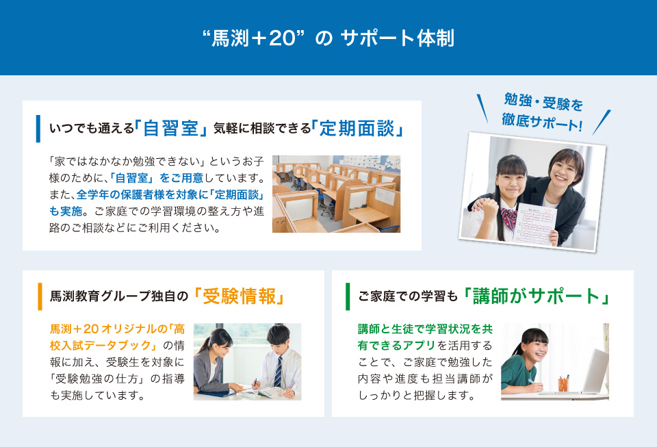 馬渕+20のサポート体制